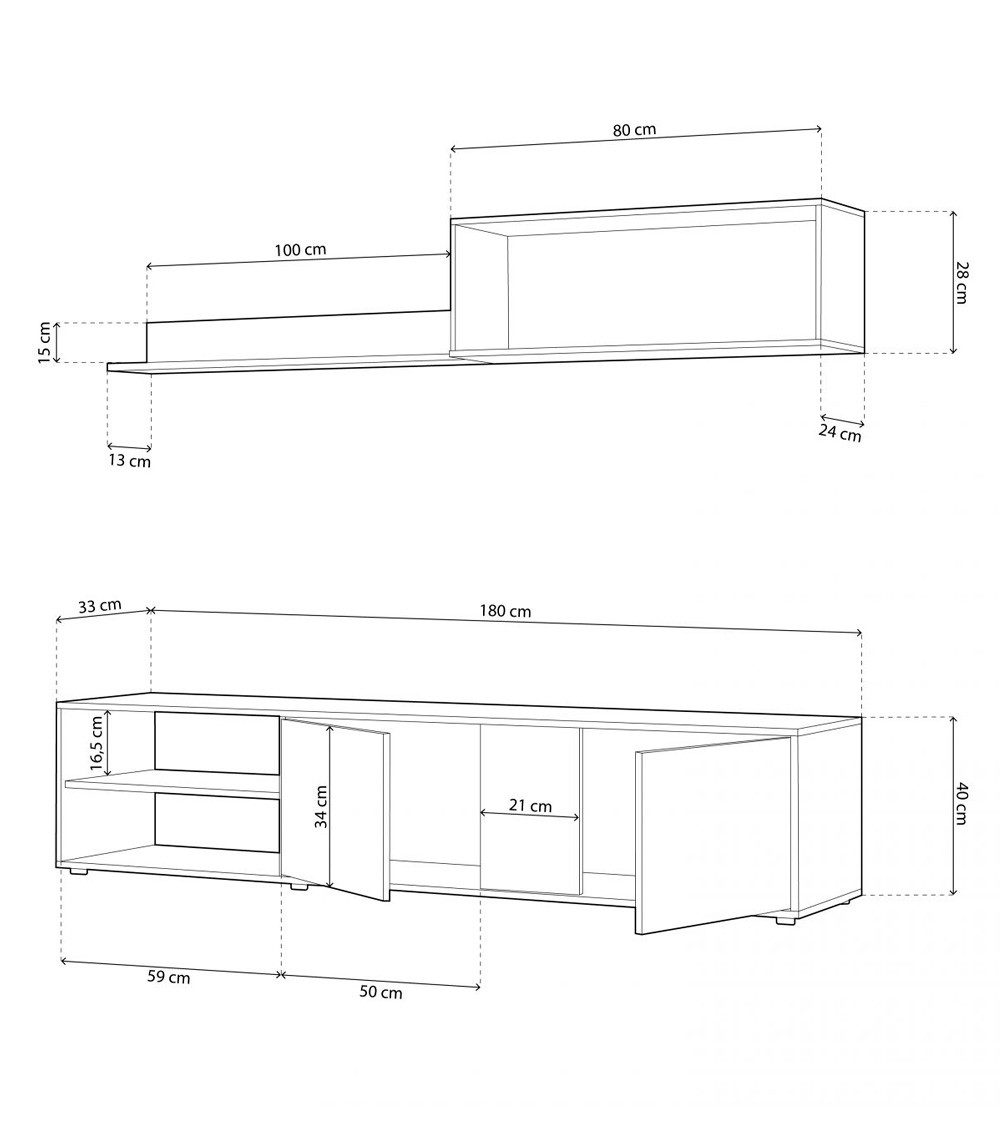 Mueble salón reversible 180 cm EDITH Mueble salón reversible 180 cm EDITH