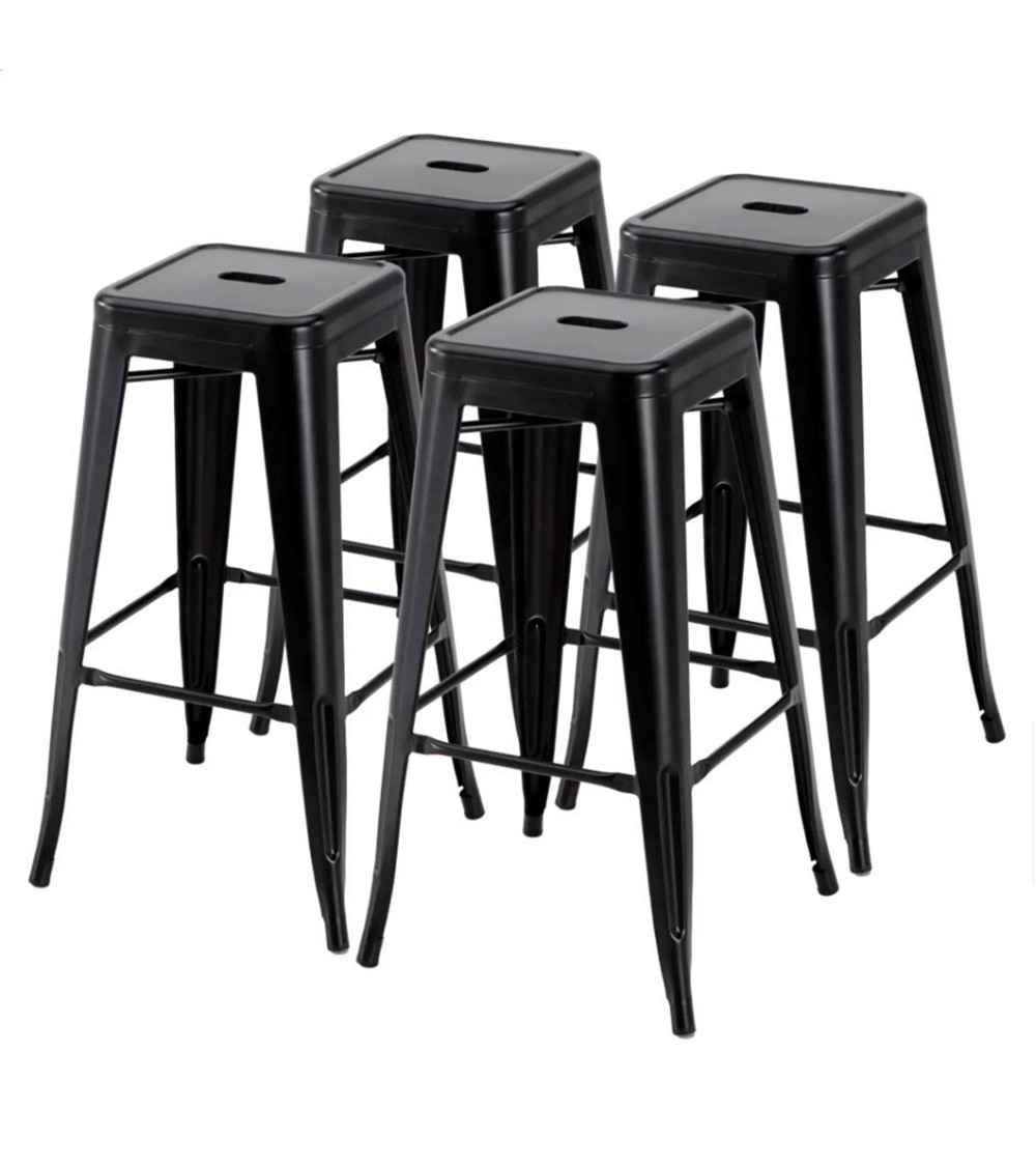 Taburetes metálicos industrial pack de 4 unidades