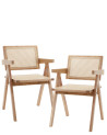 Silla Mamba pack de 2 sillas retro en madera y ratán Silla Mamba pack de 2 sillas retro en madera y ratán