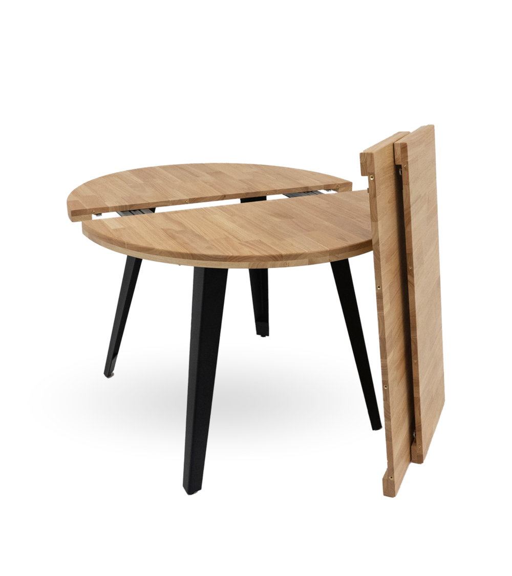 Mesa comedor redonda extensible industrial BERGI