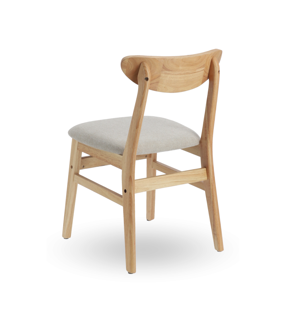 Elegante Pack de 2 Sillas de Comedor Dover - De tela y Madera Natural