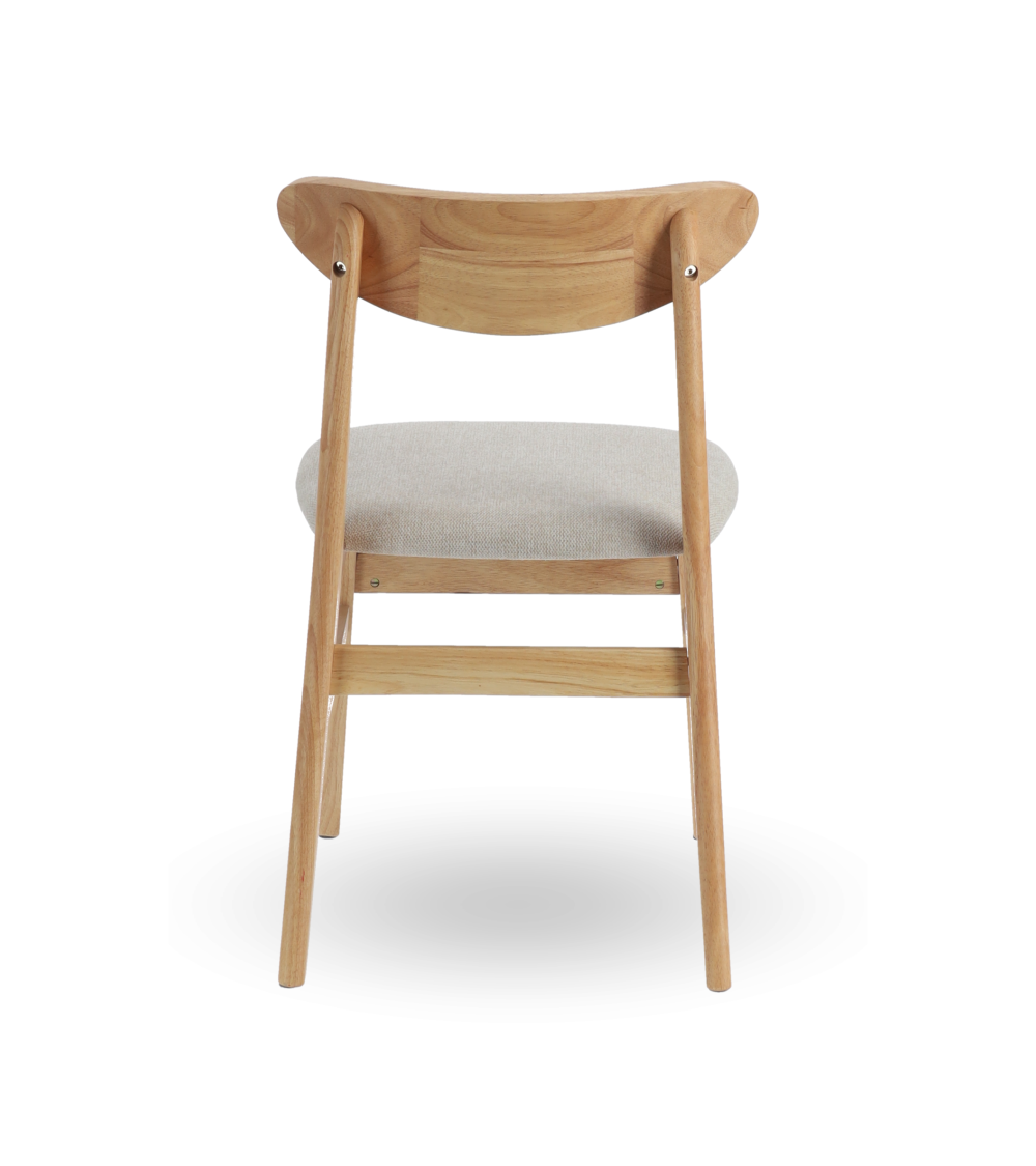 Elegante Pack de 2 Sillas de Comedor Dover - De tela y Madera Natural