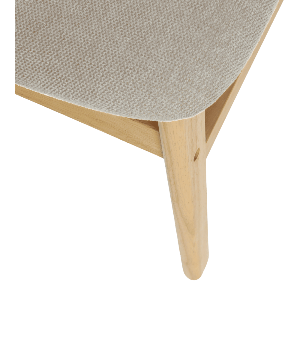 Elegante Pack de 2 Sillas de Comedor Dover - De tela y Madera Natural