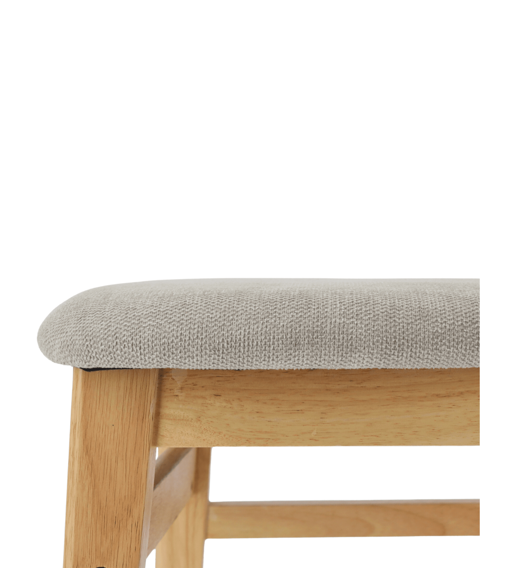 Elegante Pack de 2 Sillas de Comedor Dover - De tela y Madera Natural