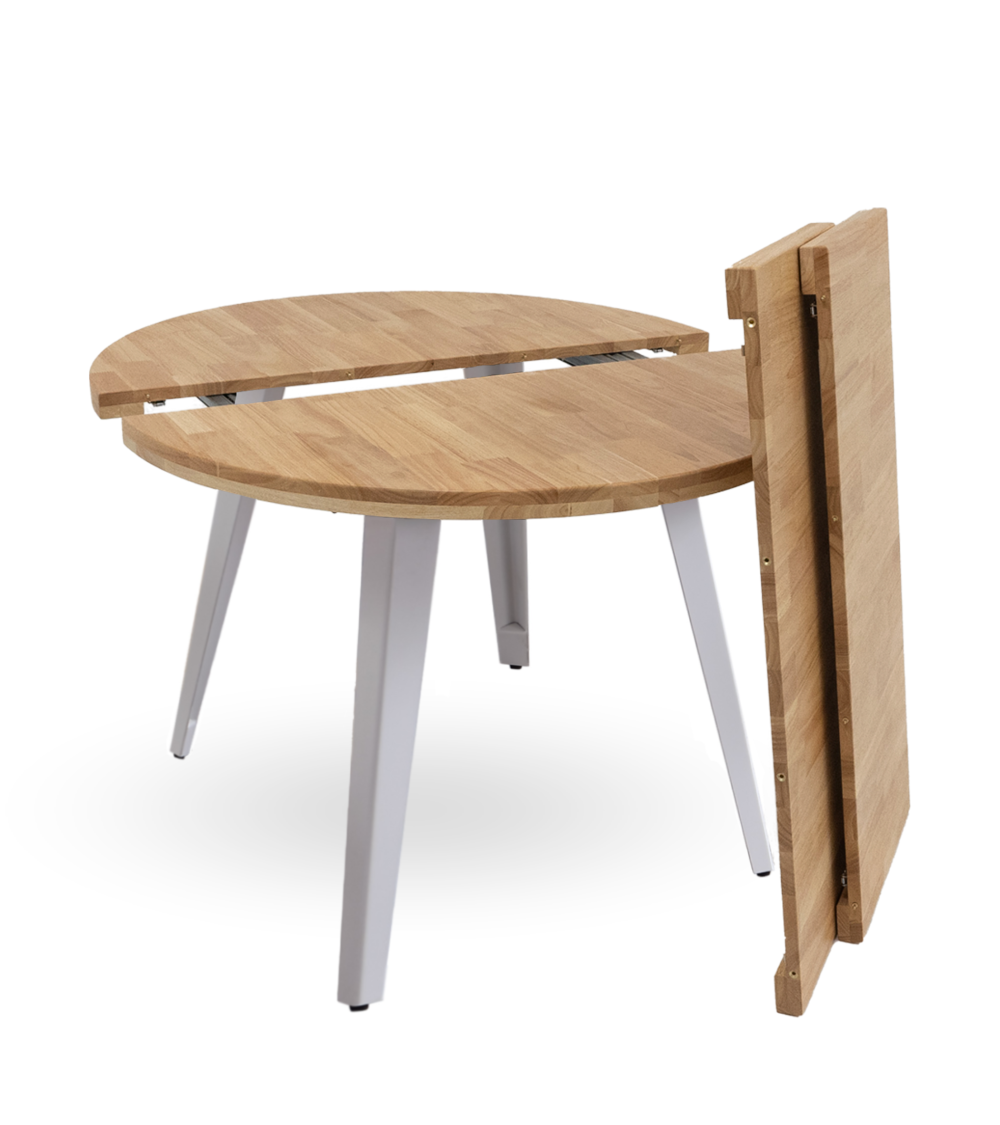 Mesa comedor redonda extensible industrial BERGI