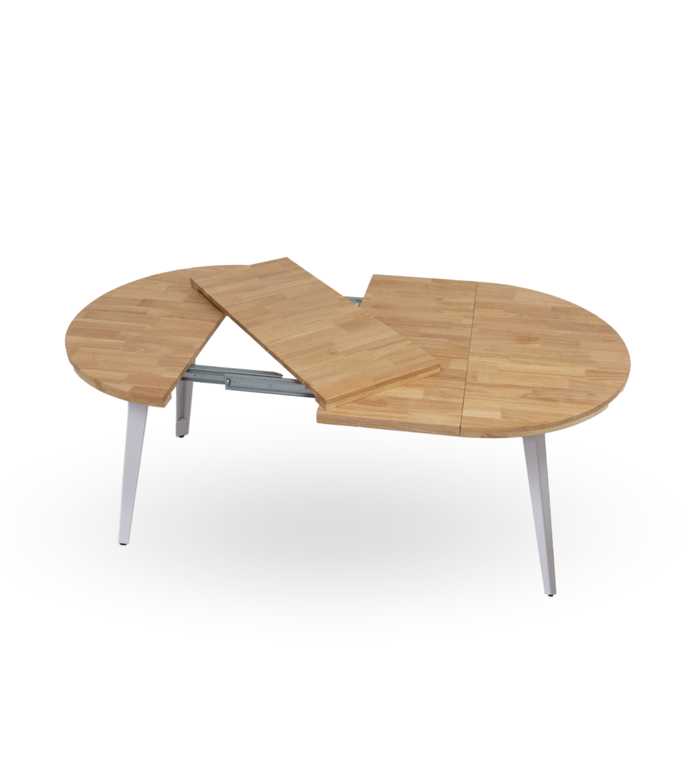 Mesa comedor redonda extensible industrial BERGI