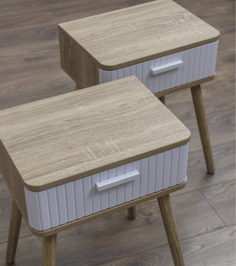 Mesita de noche Talía – Diseño nórdico con cajón decorativo Mesita de noche Talía – Diseño nórdico con cajón decorativo