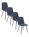 Pack de 4 sillas de comedor de terciopelo ASTRID