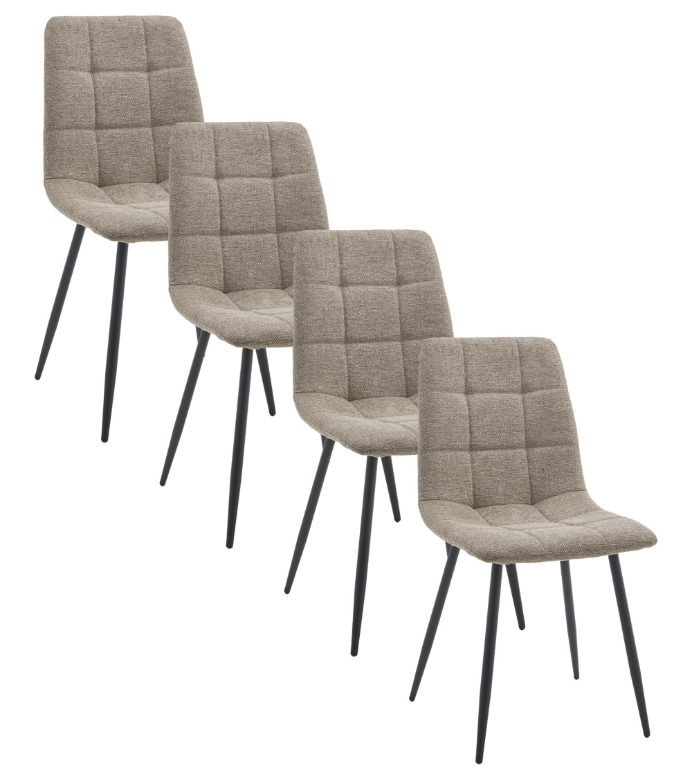 Pack de 4 sillas de comedor de terciopelo ASTRID