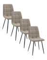 Pack de 4 sillas de comedor de terciopelo ASTRID