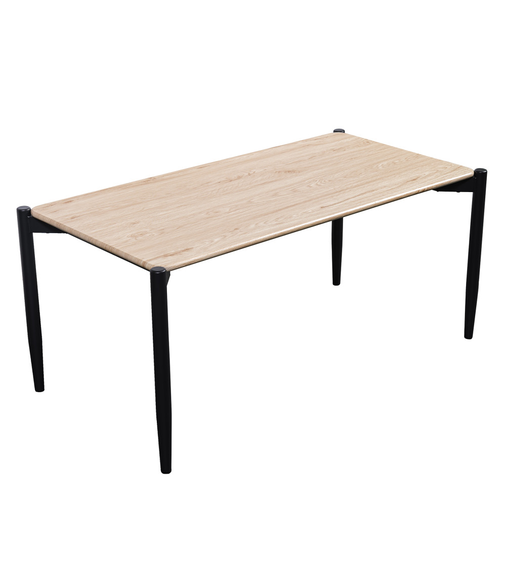 Pack Nairobi – Mesa y 4 sillas estilo industrial en roble y negro