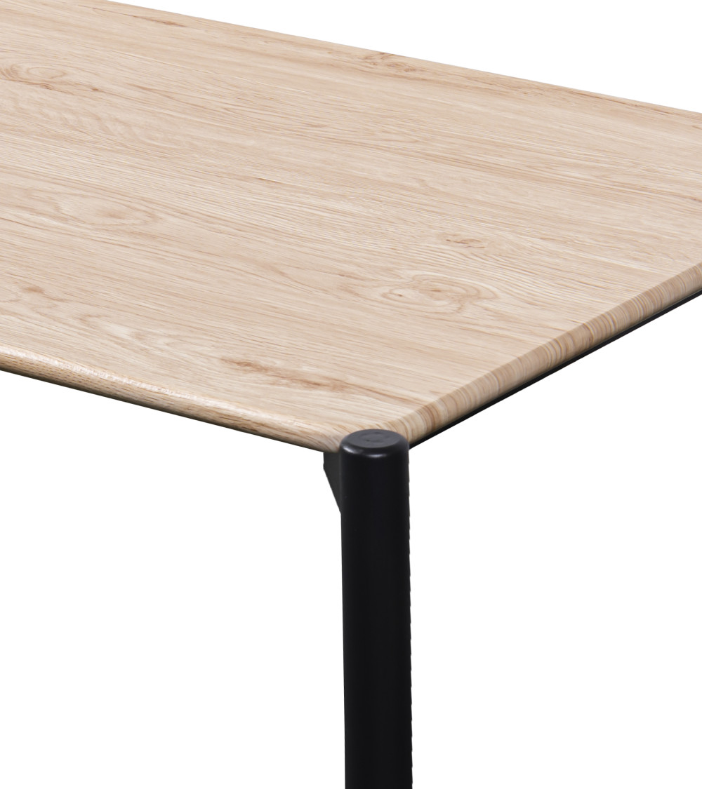 Mesa de centro Nantolin – Estilo industrial en negro y roble