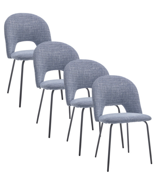 Sillas de comedor CECILE – Pack 4 uds. | Diseño elegante y tapizado cómodo