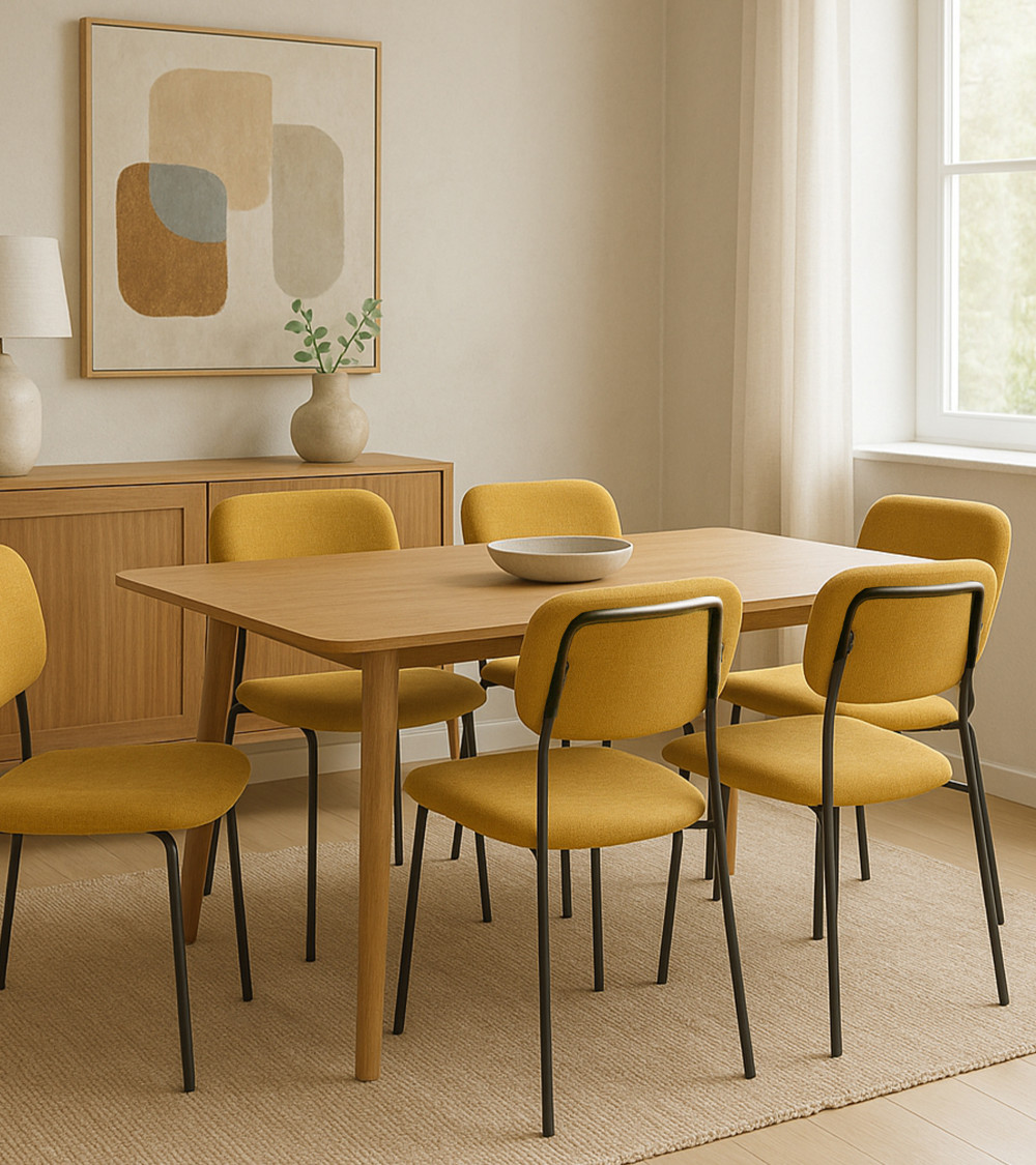 Pack 4 sillas Tull – Apilables, tapizadas y modernas