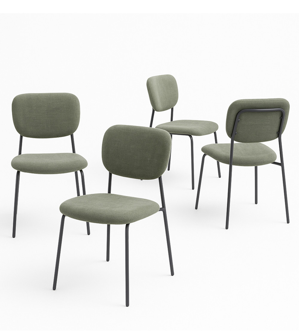 Pack 4 sillas Tull – Apilables, tapizadas y modernas