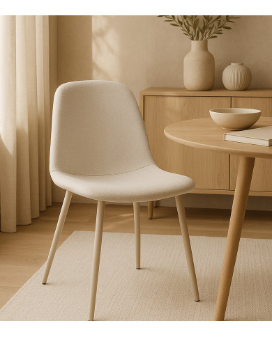 Pack 4 Sillas Bolo – Tapizadas antimanchas y patas crema Pack 4 Sillas Bolo – Tapizadas antimanchas y patas crema