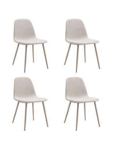 Pack 4 Sillas Bolo – Tapizadas antimanchas y patas crema Pack 4 Sillas Bolo – Tapizadas antimanchas y patas crema