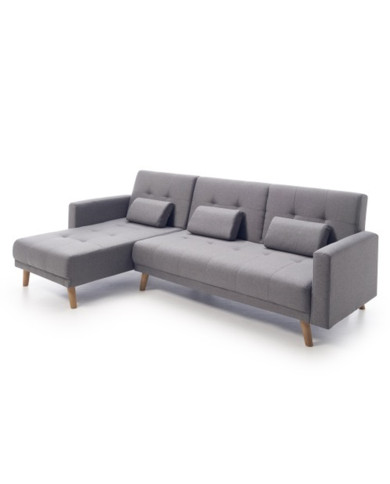 Sofá Abu – Chaiselongue cama con módulo reversible en gris
