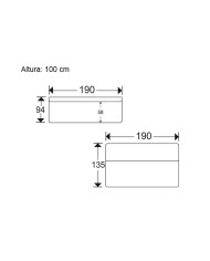 Sofá cama Tedgi – Apertura clic clac con arcón y colchones de poliuretano