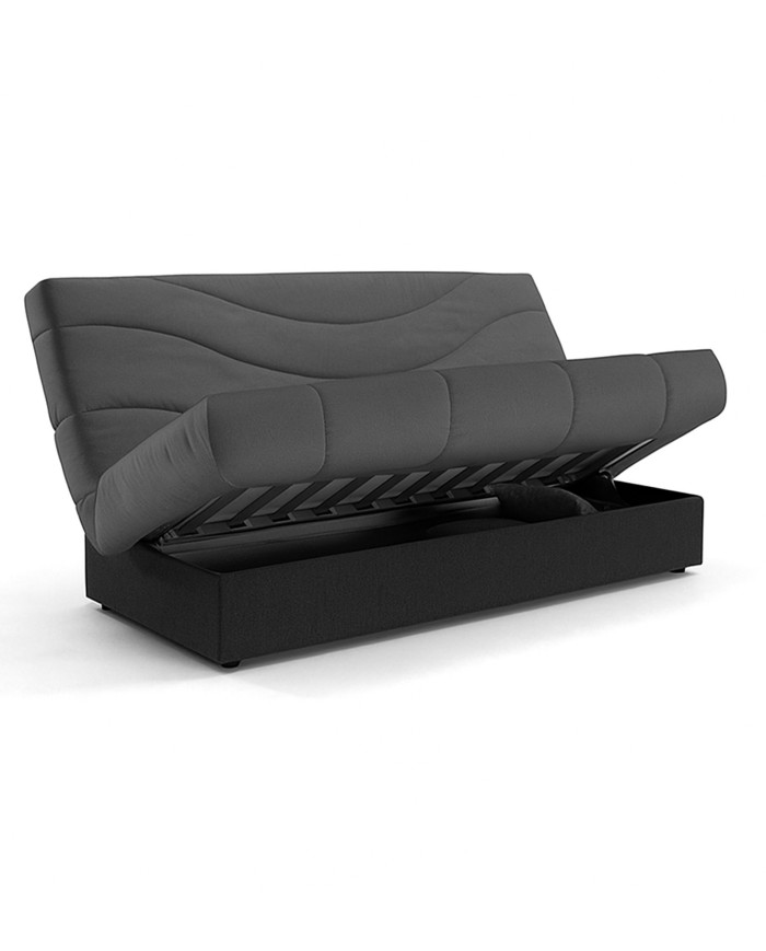 Sofá cama Tedgi – Apertura clic clac con arcón y colchones de poliuretano