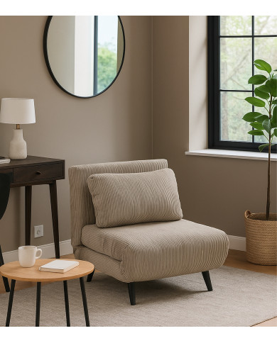 Sofá cama Triana – Sillón plegable clic clac con cojín lumbar