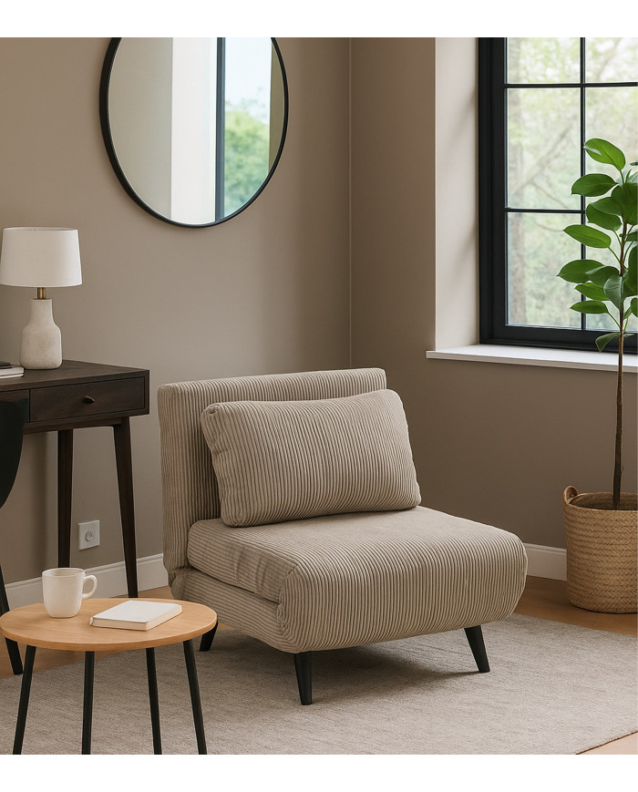 Sofá cama Triana – Sillón plegable clic clac con cojín lumbar