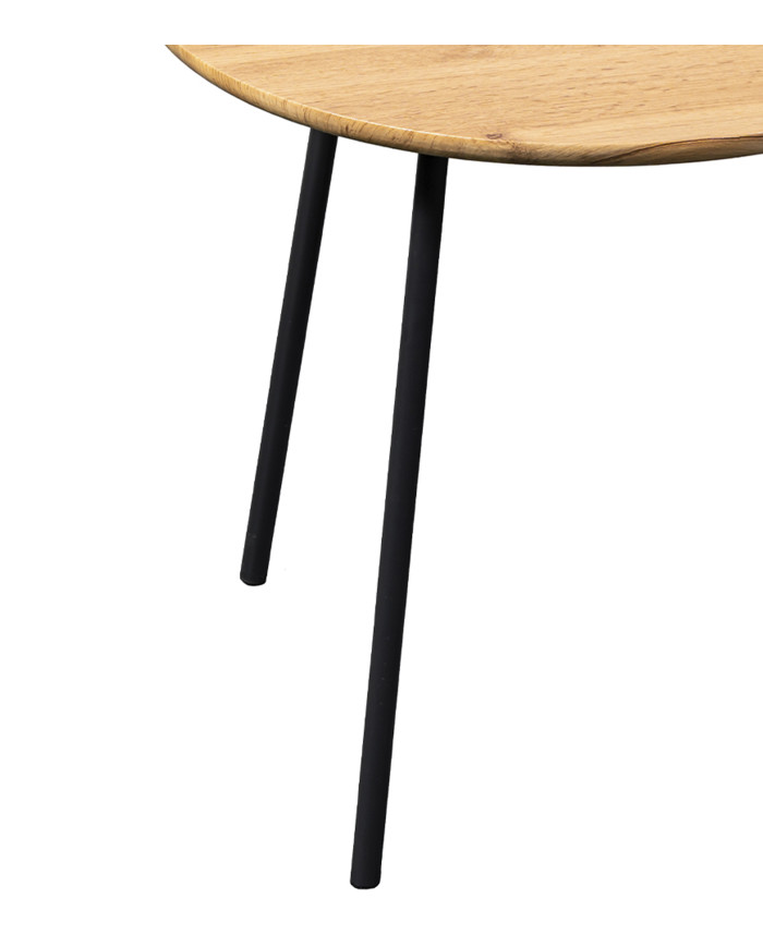 Mesas auxiliares Mar – Set de 2 en metal y roble