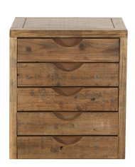 Mesa auxiliar Indi – Rústica con cajones tallados