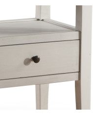 Mesita de noche Marlow – Estilo Country blanco y madera natural