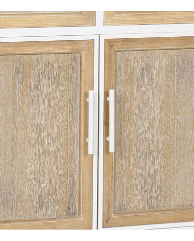 Aparador Nola – Mueble natural con estructura blanca