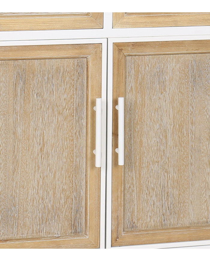Aparador Nola – Mueble natural con estructura blanca