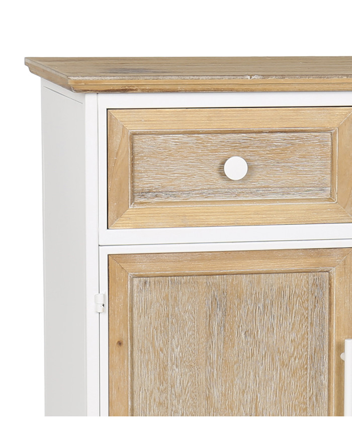 Aparador Nola – Mueble natural con estructura blanca
