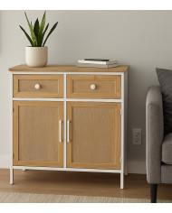 Aparador Nola – Mueble natural con estructura blanca