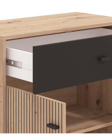 Aparador Avion – Mueble moderno con acabado roble y efecto alistonado