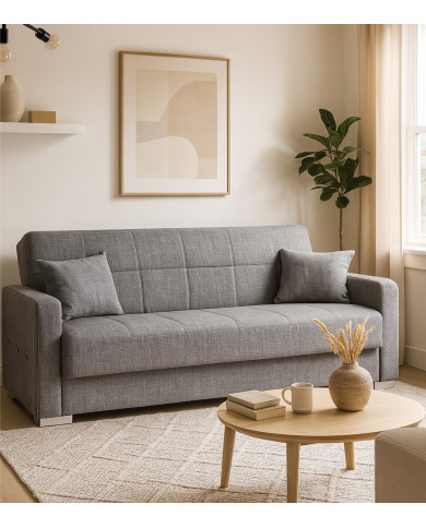 Sofá cama Torra – Con arcón, muelles y cojines incluidos