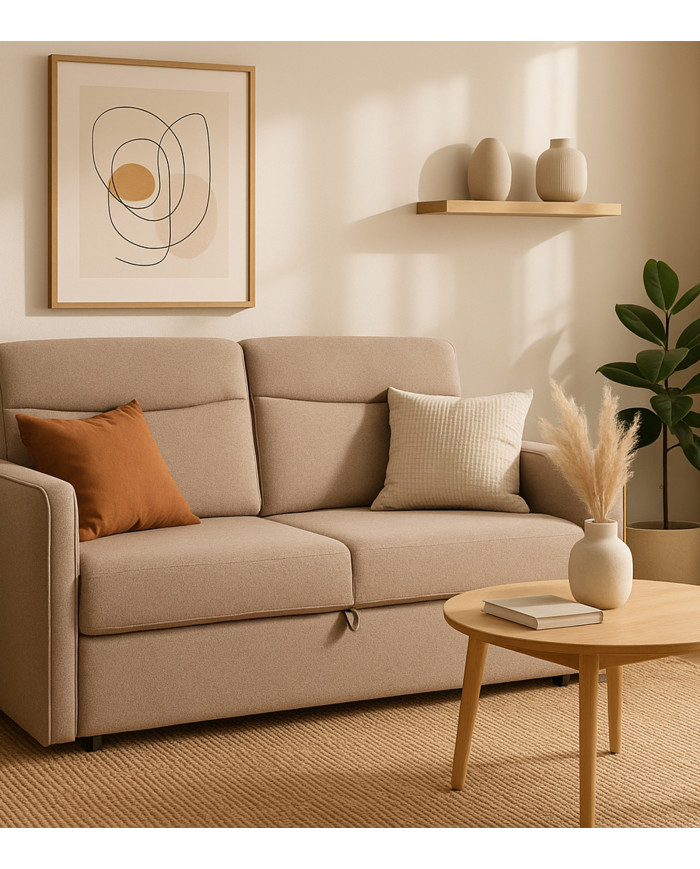 Sofá cama Ubud 2 plazas – Compacto con apertura tipo delfín Sofá cama Ubud 2 plazas – Compacto con apertura tipo delfín