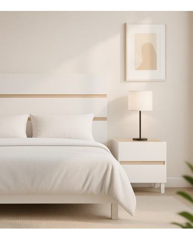 Pack Ébano – Cabecero con dos mesitas de noche moderno y funcional Pack Ébano – Cabecero con dos mesitas de noche moderno y funcional