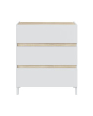 Cómoda Ébano 3 cajones – Con patas altas y fijación a pared