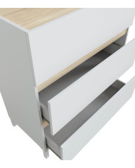 Cómoda Ébano 3 cajones – Con patas altas y fijación a pared