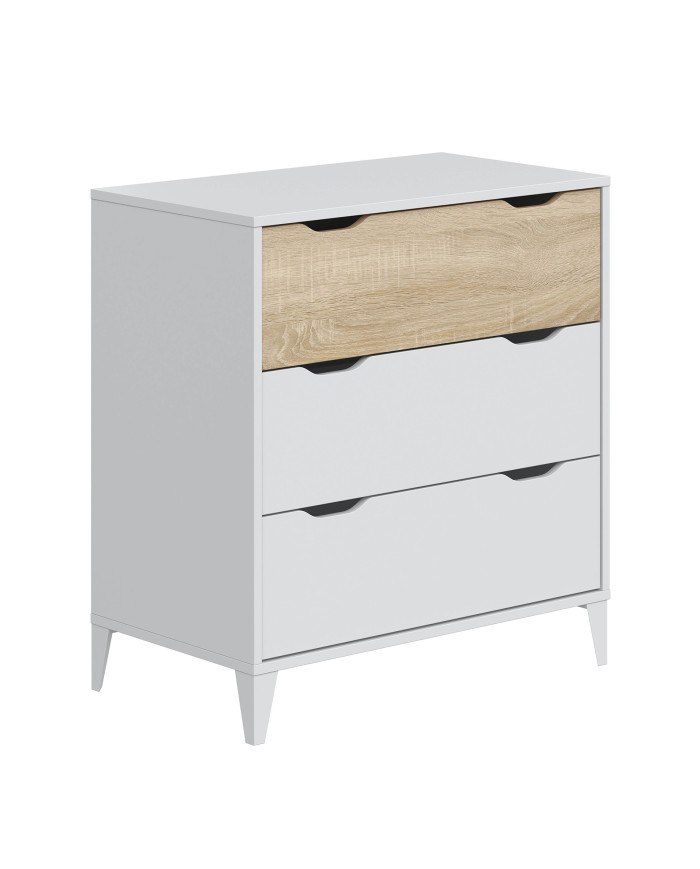 Cómoda Noive 3 cajones – Compacta con patas altas y guías metálicas