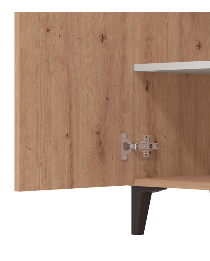 Zapatero Basile – Mueble alto con baldas regulables y acabado roble artisán