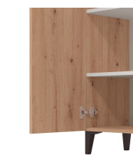 Zapatero Basile – Mueble alto con baldas regulables y acabado roble artisán