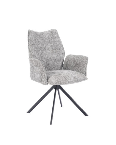Silla Andrea con brazos – Tapizada y giratoria 180° con retorno