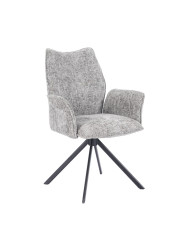 Silla Andrea con brazos – Tapizada y giratoria 180° con retorno