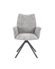 Silla Andrea con brazos – Tapizada y giratoria 180° con retorno