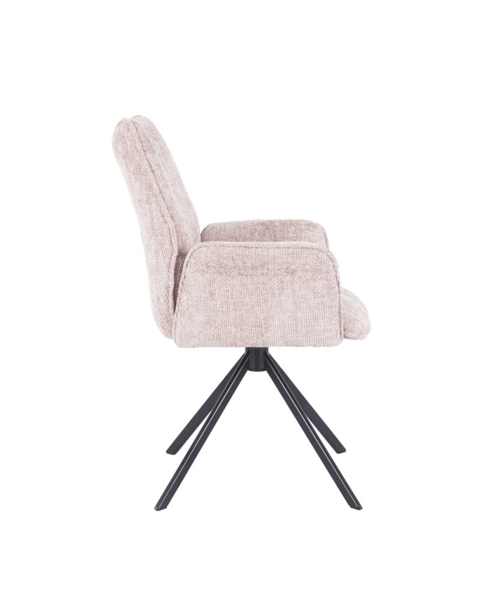 Silla Andrea con brazos – Tapizada y giratoria 180° con retorno