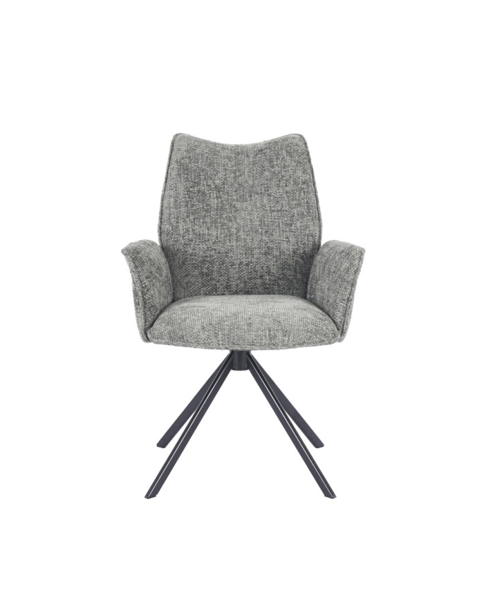 Silla Andrea con brazos – Tapizada y giratoria 180° con retorno