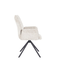 Silla Andrea con brazos – Tapizada y giratoria 180° con retorno
