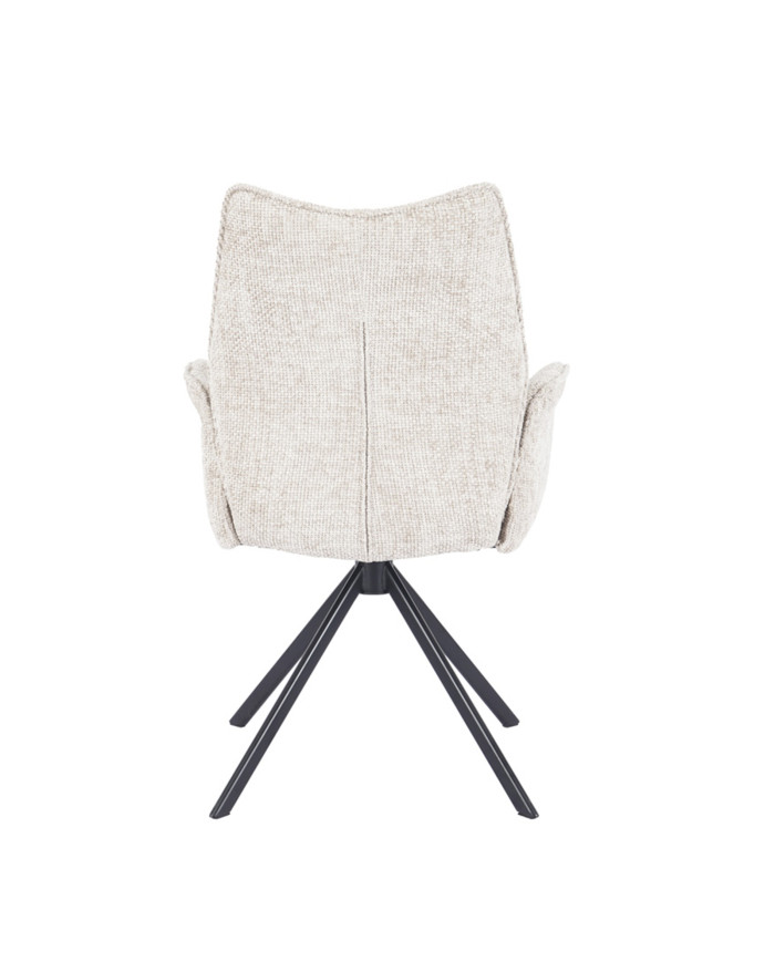 Silla Andrea con brazos – Tapizada y giratoria 180° con retorno