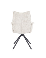 Silla Andrea con brazos – Tapizada y giratoria 180° con retorno